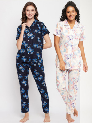 firstkrush Women Printed Multicolor Night Suit Set