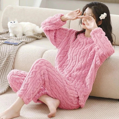Lugo Women Self Design Pink Night Suit Set