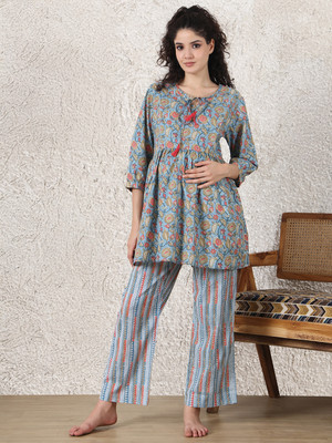 Secret Wish Women Printed Multicolor Night Suit Set