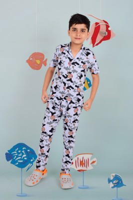 3BROS Boys Printed Multicolor Night Suit Set