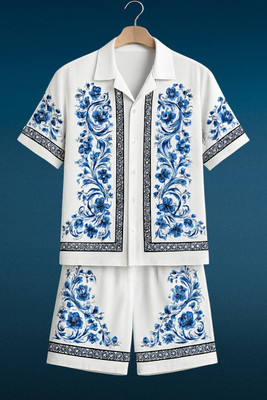 iCome Men Printed Multicolor Night Suit Set