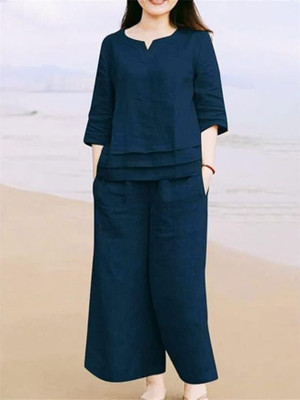 JASORIYA Women Printed Blue Night Suit Set