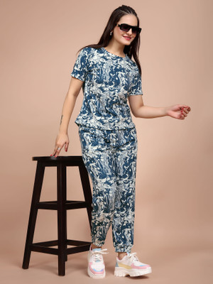 JK Creation Women Printed Multicolor Top & Pyjama Set