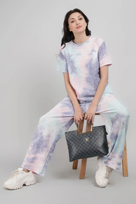 Lugo Women Ombre/Dyed Multicolor Night Suit Set