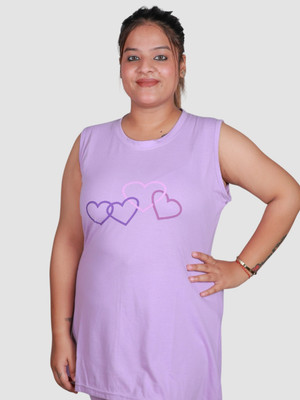 LOVE LONDON Women Graphic Print Purple Top & Capri Set
