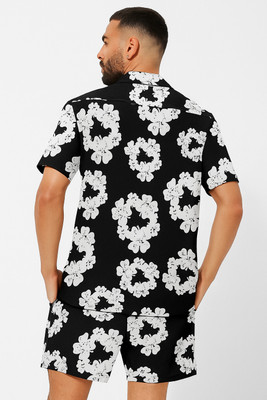 LG FASHION Men Printed Multicolor Top & Shorts Set