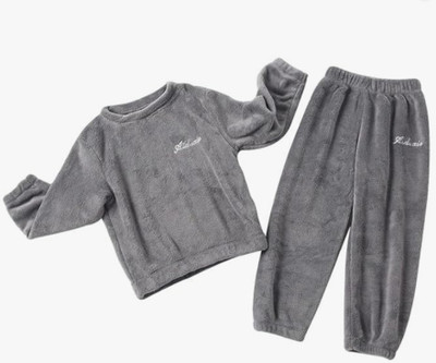 FitIn OutFit Boys Self Design Grey Night Suit Set