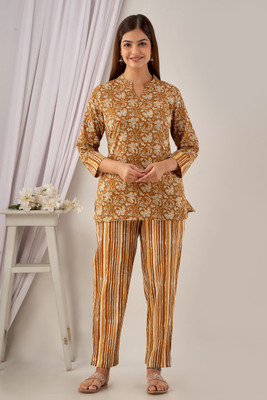 DreamBe Women Printed Multicolor Night Suit Set