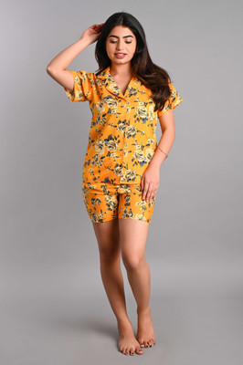 RAHUL TRADERS Women Printed Orange Top & Shorts Set