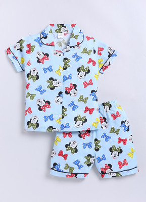 GEMINI LABEL Girls Printed Blue Night Suit Set