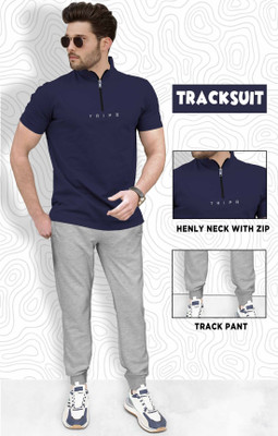 TRIPR Men Solid Multicolor Night Suit Set