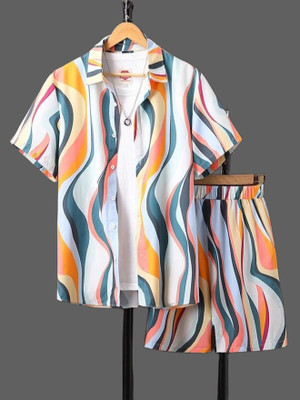 GLORI STAR Men Printed Multicolor Night Suit Set