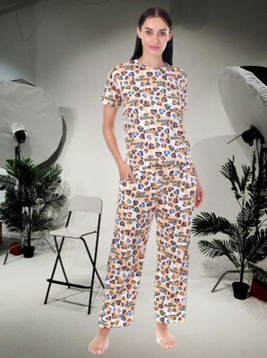 Marc Luarente Women Printed Multicolor Top & Pyjama Set