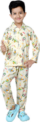 DSS Kids Nightwear Boys Printed Cotton(Blue Pack of 1)