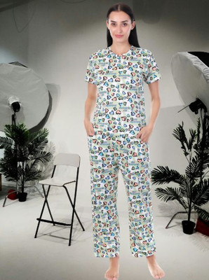 Marc Luarente Women Printed Multicolor Top & Pyjama Set