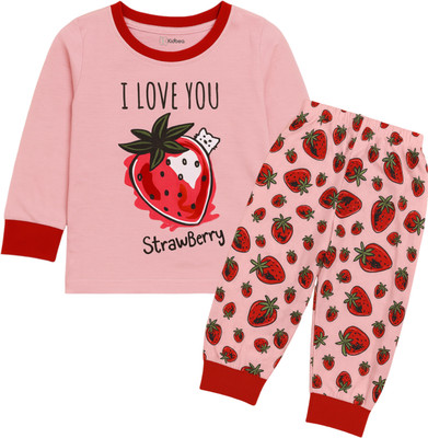 Luay Baby Boys & Baby Girls Printed Pink Night Suit Set