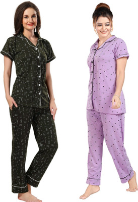 NAYRA AYRA Women Polka Print Multicolor Night Suit Set