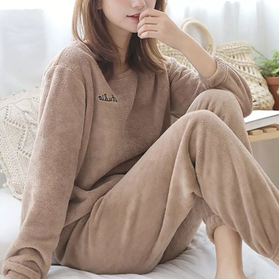 PKF Women Solid Brown Night Suit Set