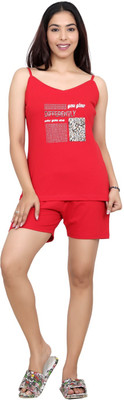 Style Dunes Women Printed Red Top & Shorts Set