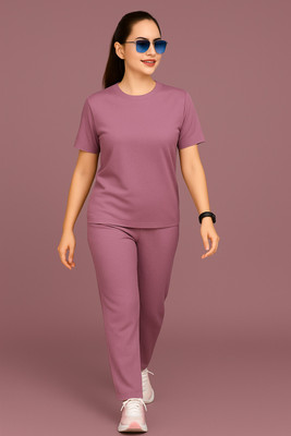 Cammyleon store Women Solid Pink Top & Pyjama Set