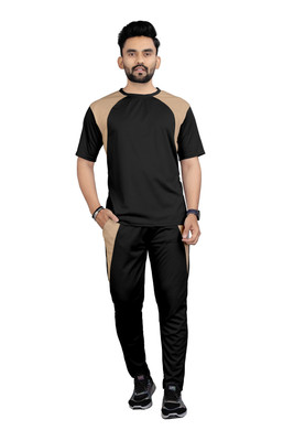 BALUDACLOTHS Men Solid Black Top & Pyjama Set