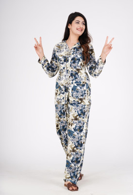 DreamBe Women Floral Print Multicolor Night Suit Set