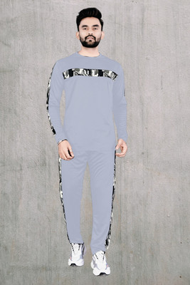 baluda Men Printed Grey Night Suit Set