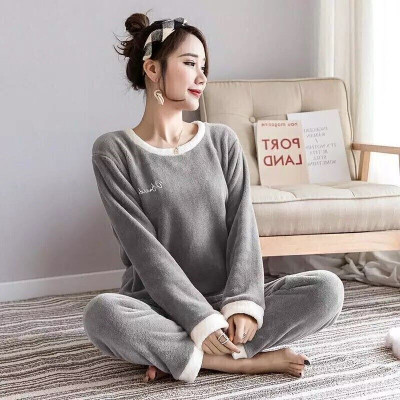 Lugo Women Solid Grey Night Suit Set