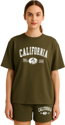 My Swag Women Printed Green Top & Shorts Set