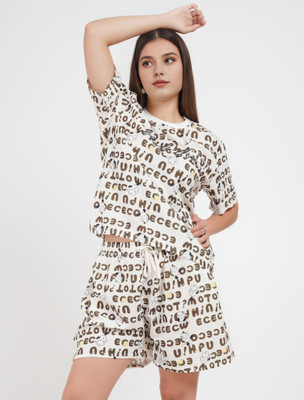 Lugo Women Printed Multicolor Night Suit Set