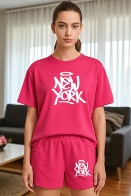 Elvia Women Printed Multicolor Top & Shorts Set