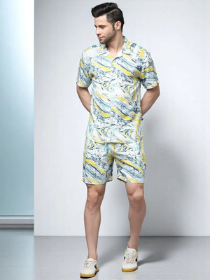 gurukrupa creation Men Self Design Multicolor Night Suit Set