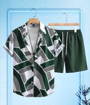 ANITA FASHION Men Printed Green Top & Shorts Set
