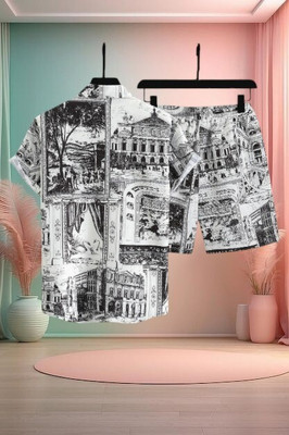 7starenterprise7 Men Printed Multicolor Night Suit Set