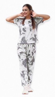 BHULAX Women Printed Black Top & Pyjama Set