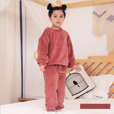 foxyfox Girls Solid Red Night Suit Set