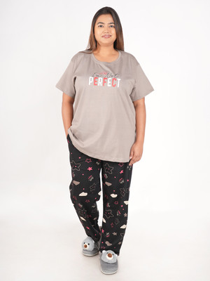Bloem Women Solid Black Top & Pyjama Set