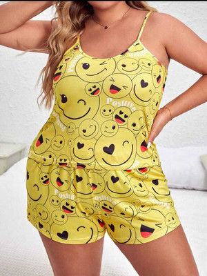 XPIOX Women Printed Yellow Top & Shorts Set