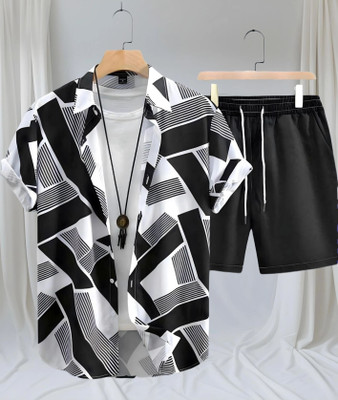 Dream Crushers Men Printed Black Night Suit Set