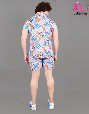 Ansh Collection Men Printed Multicolor Night Suit Set