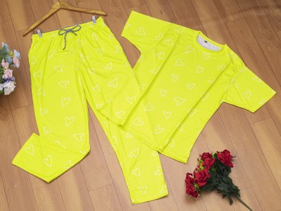 VJ FASHION Women Printed Yellow Night Suit Set