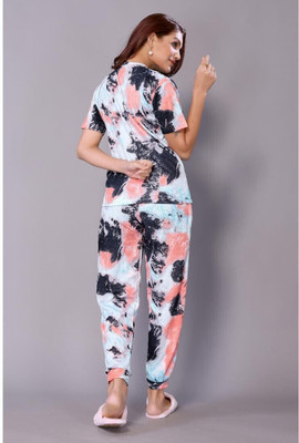 HouseOfCommon Women Printed Multicolor Night Suit Set