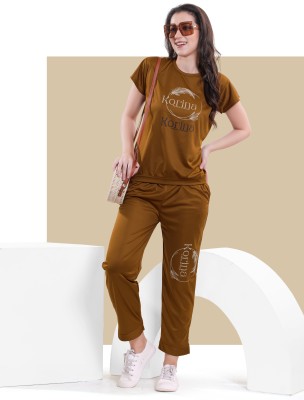 BAILEY SELLS Women Printed Brown Night Suit Set