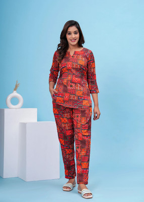 EMPIRE STYLE Women Floral Print Multicolor Top & Pyjama Set