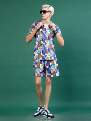 RIGO Men Printed Multicolor Night Suit Set