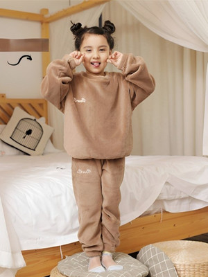 Lugo Boys & Girls Casual Pyjama Sweatshirt(Brown)