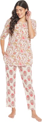 Urban Komfort Women Printed Pink Shirt & Pyjama set