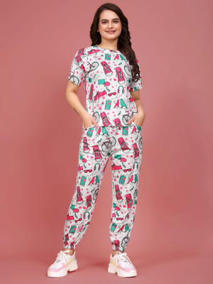 JK Creation Women Nighty Set(Multicolor)