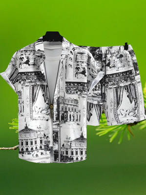 DHAMELIYA ENTERPRISE Men Printed White Top & Shorts Set