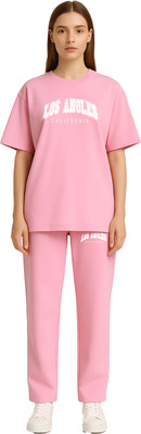 Shonisha Women Printed Pink Top & Pyjama Set